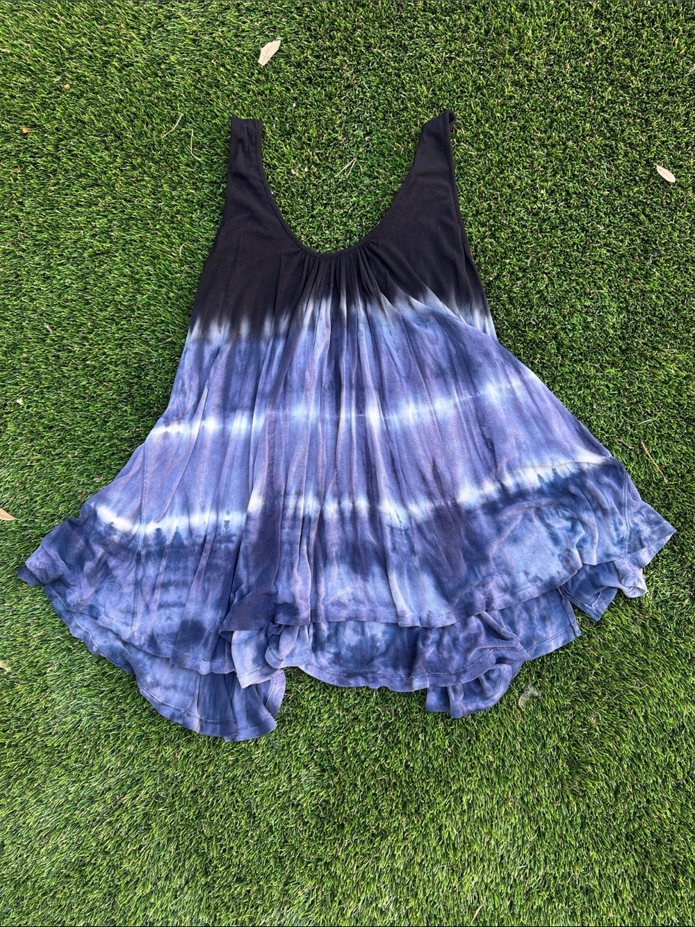 Free People - We The Free Navy and Blue Tie-Dye Flowy Tank
